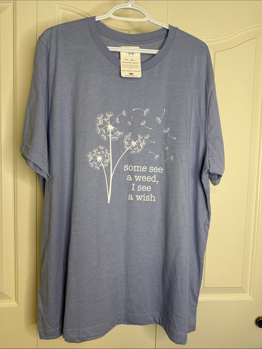 NWT Blonde Ambition Light Blue T-Shirt with Dandelion Wish Design